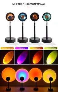 Lampada Proiezione Tramonto 21 Colori, Luci LED con Rotazione a 180 Gradi, Interruttore a Pulsante, Controllo APP per Feste e Decorazione Camera da Letto - Product Image 6