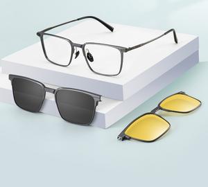 7052 Al-Mg ไทเทเนียม 3 in one คลิปบนแว่นตากันแดดแว่นตาแสง <span class=keywords><strong>Night</strong></span> Vision Shade การออกแบบที่หรูหราคุณภาพสูงโรงงานขายส่ง - Product Image 3
