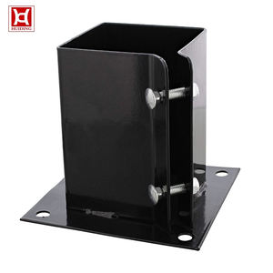 <span class=keywords><strong>Support</strong></span> d'ancrage carré robuste noir <span class=keywords><strong>à</strong></span> fixer au sol - <span class=keywords><strong>Support</strong></span> d'angle pour <span class=keywords><strong>poteau</strong></span> - Product Image 3