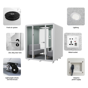 ห้องโทรศัพท์เก็บเสียงแบบพกพา สำนักงานเคลื่อนที่ ห้องทำงานเก็บเสียง ห้องสตูดิโอเก็บเสียง - Product Image 6