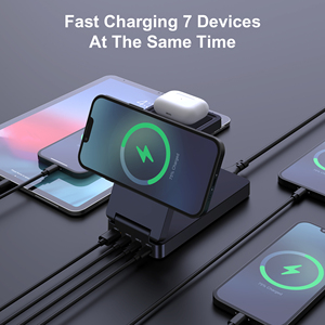 110W GaN USB C Charger 7 in 1 Wireless Fast Charger Desk Table Charger Multifunction <strong>USBC</strong> Charging <strong>Dock</strong> With 4Port Power Adapter - Product Image 3