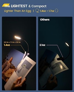 ไฟอ่านหนังสือแบบพกพาขนาดเล็ก 1W LED USB ป้องกันแสงสีฟ้า ช่วยให้นอนหลับสบาย แสงสีแดง 620/660/670 นาโนเมตร สำหรับอ่านหนังสือข้างเตียง - Product Image 2