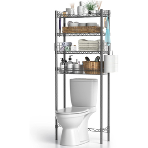 Étagère de rangement au sol noire sur mesure, taille personnalisée, pour placer du gel douche dans les toilettes 2025 - Product Image 3