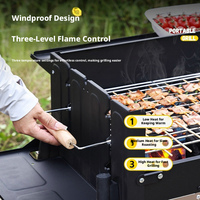 Parrilla Portátil de Carbón para Asar, Ideal para Campamentos Familiares al Aire Libre