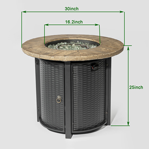 [US Stock] 30" Propane Gas Fire Pit Table 50000 BTU Round Steel Fire Pit with Imitation Wood Grain Finish Fast Shipping US MOQ 1 - Product Image 6
