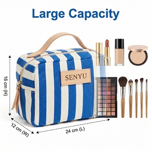 SENYU Trousse de Maquillage Portable Légère en Toile de Coton Personnalisée, Cadeau pour Demoiselles d'Honneur, Porte-Pinceaux de Maquillage, Trousse de Toilette pour Femmes avec Fermeture Éclair - Product Image 2
