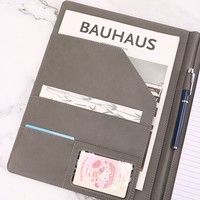 Porte-documents de direction en cuir PU A4 avec logo personnalisé, organiseur de documents professionnels, porte-fichiers