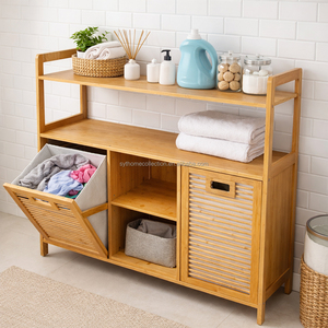 Gabinete <span class=keywords><strong>de</strong></span> Almacenamiento <span class=keywords><strong>de</strong></span> Bambú SYT para Despensa, Organizador Inclinable para Toallas y Artículos Pequeños - Product Image 1