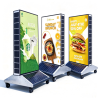 Boîtes lumineuses publicitaires mobiles à énergie solaire, panneaux lumineux LED portables pour extérieur