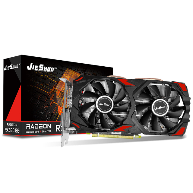 JIESHUO AMD RX 580 8gb New GPU Rx580 8g Computer Graphics Card Gamer PC Rx 580 8gb AMD Grafic Card Graphics Card Rx 580 8g