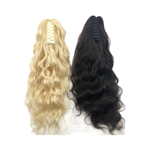 Queue de cheval en cheveux humains 100% naturels de haute qualité, 12 pouces, avec pince à griffes, blond et noir naturel, boucles crépues, livraison rapide, vente en gros - Product Image 4