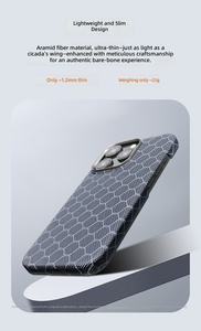 Étui de téléphone de luxe pour <span class=keywords><strong>iPhone</strong></span> 16 15 <span class=keywords><strong>14</strong></span> 13 <span class=keywords><strong>Pro</strong></span> <span class=keywords><strong>Max</strong></span>, fabriqué en fibre d'aramide de qualité supérieure, résistant aux rayures, motif nid d'abeille - Product Image 2