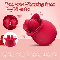 Masseur de point G et de mamelons à 10 vitesses avec vibromasseur langue rose pour clitoris, 100 % étanche pour femmes