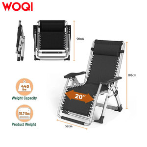 WOQI sıfır yerçekimi sandalye çim Recliner uzanmış veranda şezlong katlanır taşınabilir şezlong ayrılabilir Oxford bardak tutucu kafalık - Product Image 4