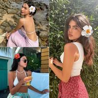 MU 18 Color Factory Clip à fleur d'hibiscus réaliste, accessoire de photographie pour maillot de bain et tenue de plage, 10CM Fleurs colorées