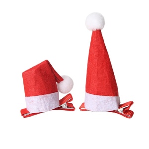 Mini-chapeaux <span class=keywords><strong>de</strong></span> Père Noël en plastique 3D mignons, pinces à cheveux, 2 styles, pinces crocodiles pour cadeaux <span class=keywords><strong>de</strong></span> fête pour enfants - Product Image 5