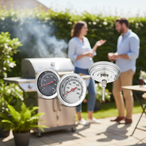 Thermomètres de barbecue analogiques en acier inoxydable bimétallique de 2 pouces pour barbecue - Product Image 4
