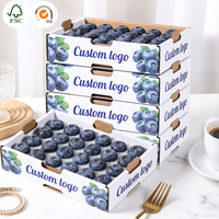 Boîte en carton ondulé kraft E Flute personnalisable avec logo, réutilisable, écologique, grande taille, étanche, portable, haut de gamme, pour l'exportation de fruits et l'expédition postale