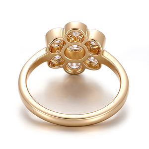 Bague de fiançailles en or massif 18K 14K 10K, bijoux personnalisés, diamant de laboratoire rond taille IGl, VVS, bague de mariage de luxe pour femme - Product Image 3