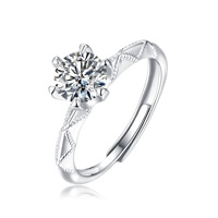 Bague pour femme en argent 925 et moissanite, sertie à griffes, motif corde tressée géométrique, style Instagram, exquise, luxe léger, vente en gros