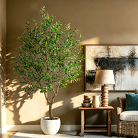 Arbre artificiel d'olivier de 2,4 m en gros pour la décoration de fermes modernes et les porches d'entrepôts – Plantes d'intérieur réalistes en vrac