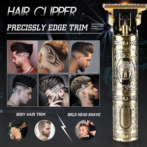 Golden Hair Trimmer ปัตตาเลี่ยนไฟฟ้าสำหรับผู้ชาย,<span class=keywords><strong>เครื่อง</strong></span>ตัดผมไร้สายแบบมืออาชีพ Usb OEM Power ODM ทำจากโลหะ - Product Image 6