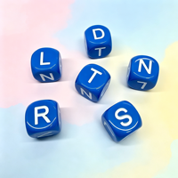 Dés carrés personnalisables avec lettres de l'alphabet, en acrylique massif de qualité supérieure, écologiques et colorés, pour la pratique de l'orthographe