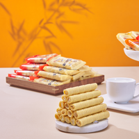 OEM Private Label 0 Transvetten Zoete Fruitige Smaak Knapperige Gevulde Eierrolletjes Snack voor Groothandel