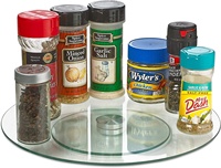 Plateau tournant Lazy Susan en verre trempé transparent écologique de 12 pouces, épaisseur 4 mm, résistant à la chaleur, plateau de service rotatif moderne