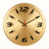 Horloge murale silencieuse à piles en plastique au design Art Déco avec chiffres 3D noirs et cadran à contraste élevé pour salon et chambre à coucher