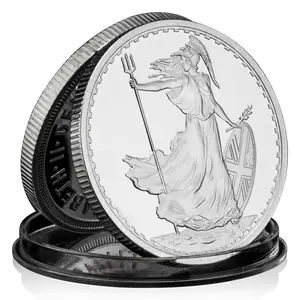 战争女神雅典娜不列颠尼亚收藏镀银纪念品硬币创意礼品收藏纪念币