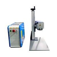 Máquina de Marcado Láser de Fibra CNC Portátil de 50W con Enfriamiento por Aire para Grabado en Metal, Joyería y Plástico, Compatible con Formatos DXF/BMP/AI/DWG