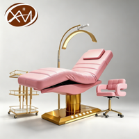 Table de massage électrique rose de luxe pour spa, salon, soins médicaux, esthétique, soins du visage, lit de beauté pour cils
