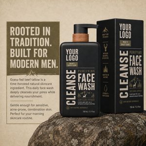 Men Gentle Daily Cleanser Preserves <b>Skin</b> Barrier Deep Hydrates Fast Cleans Dirt Oil Aloe Green Tea Tallow Purifying <b>Face</b> <b>Wash</b> - Product Image 3
