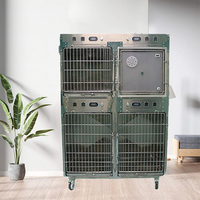 CH Luxuriöse Moderne Tierkäfige/Katzenzuchtkäfige Einfache Hochbox 304 Edelstahl Faltbare Hundehütten mit Kunststoffwanne
