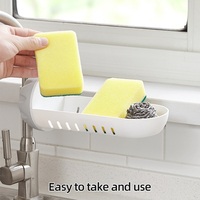Organisateur de robinet en plastique Salle de bain Articles divers Savon Rag Hook Rack Organisateur d'approvisionnement Évier de cuisine Étagère de rangement avec étagère de vidange