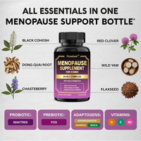 Complément alimentaire à base de plantes pour femmes, 25 en 1, soutien hormonal végétalien pour la péri- et la ménopause, avec pré- et probiotiques.