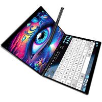 Ordinateur portable Intel multi-écrans, DDR5, pliable, double écran tactile, stockage SSD, garantie 1 an, Windows, corps métallique, UHD intégré, anglais