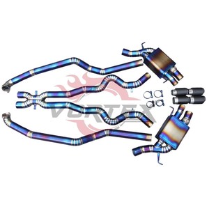 Système d'échappement Vortex Titanium Valvetronic compatible avec BMW F06 M6 Gran Coupé 4.4T Performance Racing Catback Muffler System Pie-cut Blue Kit - Product Image 4