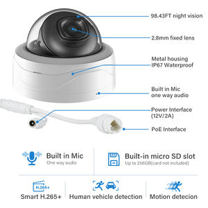 4MP IR ضوء النجوم للرؤية الليلية كشف الحركة IVS ثابت البؤري في الهواء الطلق PoE قبة Wiz استشعار شبكة كاميرا IP - Product Image 5