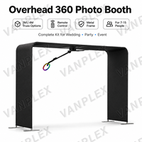 Machine de photomaton 360° automatique avec plateau rotatif pour fêtes, mariages et événements, avec télécommande et flight case