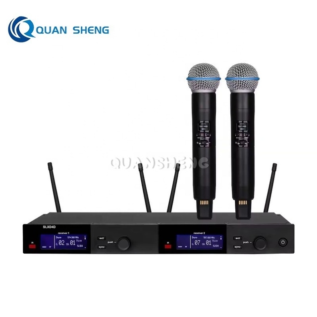 Professional UHF Wireless Handheld Portable Microphone System Dual Channel for Church SLXD4D BETA58 BETA87