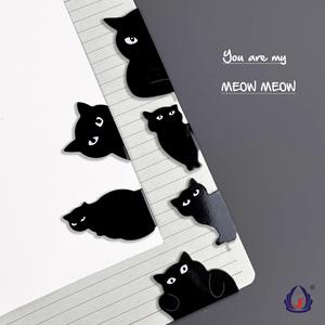 Custom Book Page Clips Magnetic <b>Bookmark</b> Cartoon Black for Shape for Student Art Style Folding Holder - Product Image 1