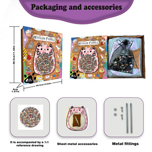 Puzzle en bois amusant en forme de chat, jouet de décompression à assembler, cadeau pour adolescents de 7 à 14 ans - Product Image 5