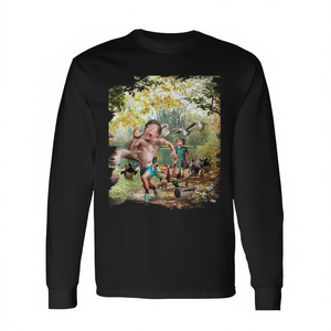 Maglietta a maniche lunghe per la festa del papà, compleanno del papà, picnic con l'alimentazione degli anatre - Product Image 2