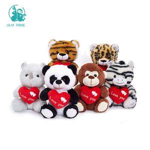 All'ingrosso carino Zebra peluche san valentino animali bambola con cuscino rosso cuore Custom PP cotone - Product Image 5