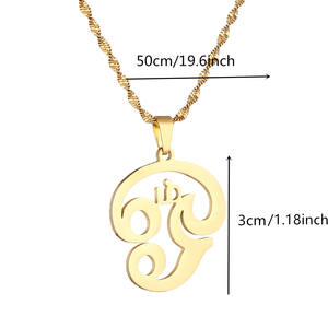 Fábrica al por mayor estilo étnico de acero inoxidable minimalista Tamil OM colgante collar chapado en oro cadena de eslabones para la moda - Product Image 4