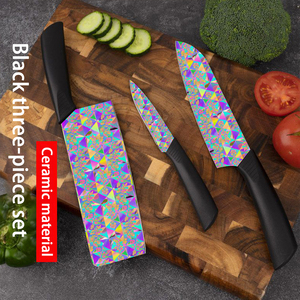 Ensemble de couteaux de cuisine en céramique populaire de 7 pièces, couteaux de chef tranchants, manches en plastique, durables, écologiques, livraison rapide - Product Image 5