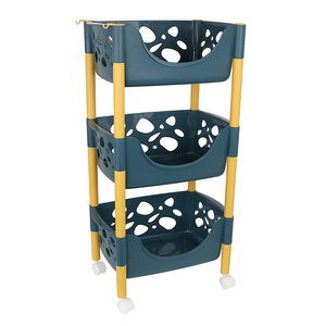 Storage Racks Storage Rack Multi-function 3-Tier Kitchen Removable Plastic Vegetable Storage Holders Racks With Universal Wheel