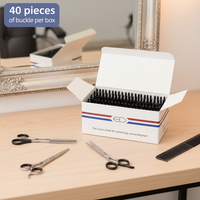 Boîte de 5 paquets de boucles à rangées noires tendance de deuxième génération, en PVC haute température 6D, pour cheveux longs, usage commercial universel